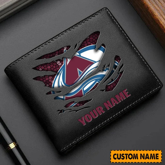 [SUPER SALE] NEW CUSTOMIZED NHL05 CAL COLORADO AVALANCHE LEATHER WALLET