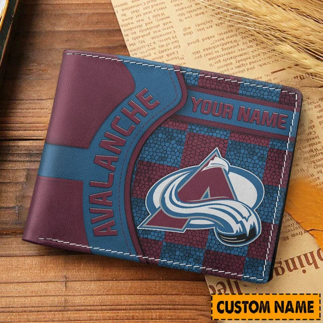 [SUPER SALE ] NEW CUSTOMIZED NHL05 CAL COLORADO AVALANCHE LEATHER WALLET