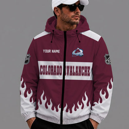 [SUPER SALE] NEW CUSTOMIZED NHL05 CAL COLORADO AVALANCHE WINDBREAKER JACKET