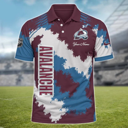 [SUPER SALE] NEW CUSTOMIZED NHL05 CAL COLORADO AVALANCHE POLO SHIRT
