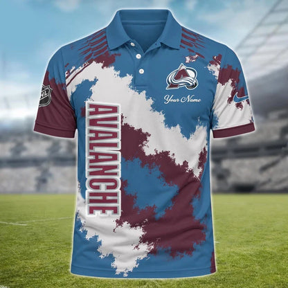 [SUPER SALE] NEW CUSTOMIZED NHL05 CAL COLORADO AVALANCHE POLO SHIRT