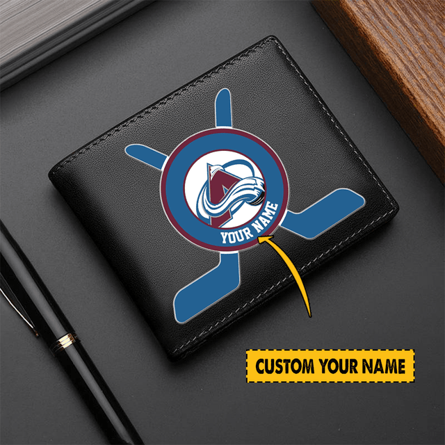 [SUPER SALE] NEW CUSTOMIZED NHL05 CAL COLORADO AVALANCHE LEATHER WALLET