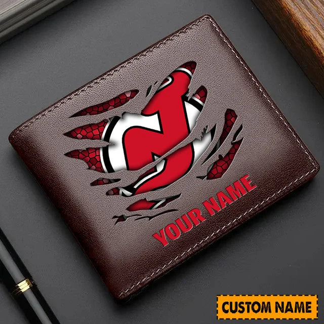 [SUPER SALE] NEW CUSTOMIZED NHL06 NJD NEW JERSEY DEVILS LEATHER WALLET