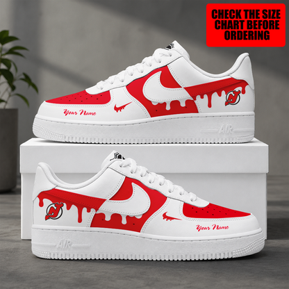 [SUPER SALE] NEW CUSTOMIZED NHL06 NJD NEW JERSEY DEVILS AF1 SHOES