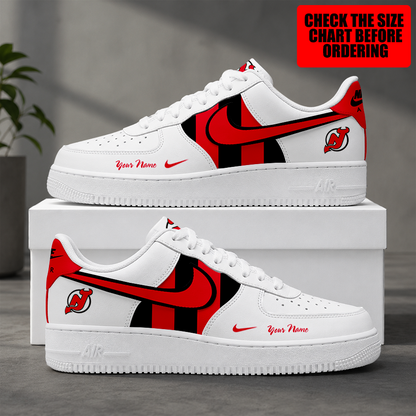 [SUPER SALE] NEW CUSTOMIZED NHL06 NJD NEW JERSEY DEVILS AF1 SHOES