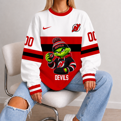 [SUPER SALE] NEW CUSTOMIZED NHL06 NJD NEW JERSEY DEVILS UNISEX SWEATSHIRT