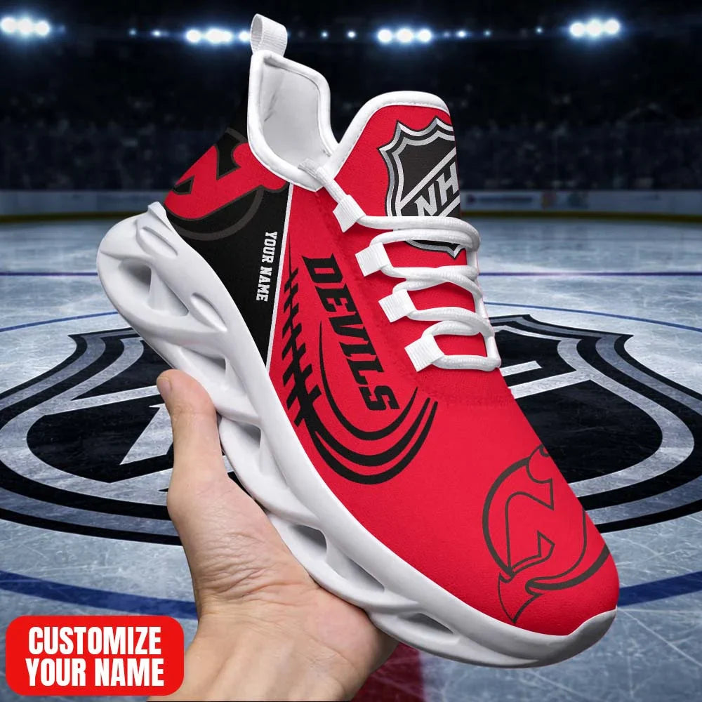 LIMITED EDITION - NEW CUSTOMIZED NHL06 NJD NJ DEVILS PREMIUM CLUNKY SNEAKERS