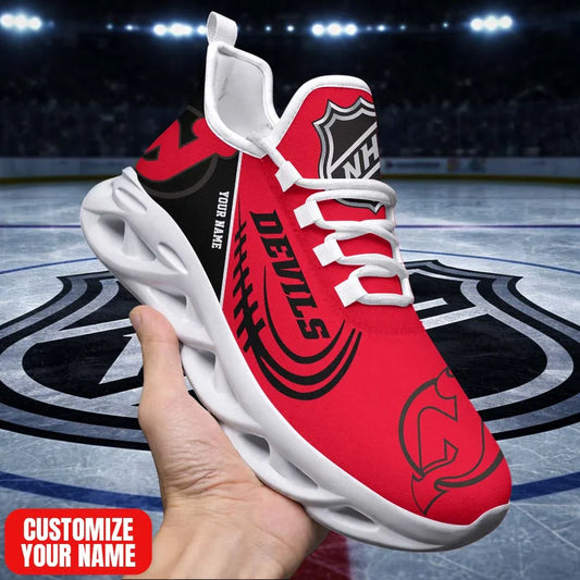 LIMITED EDITION - NEW CUSTOMIZED NHL06 NJD NJ DEVILS PREMIUM CLUNKY SNEAKERS