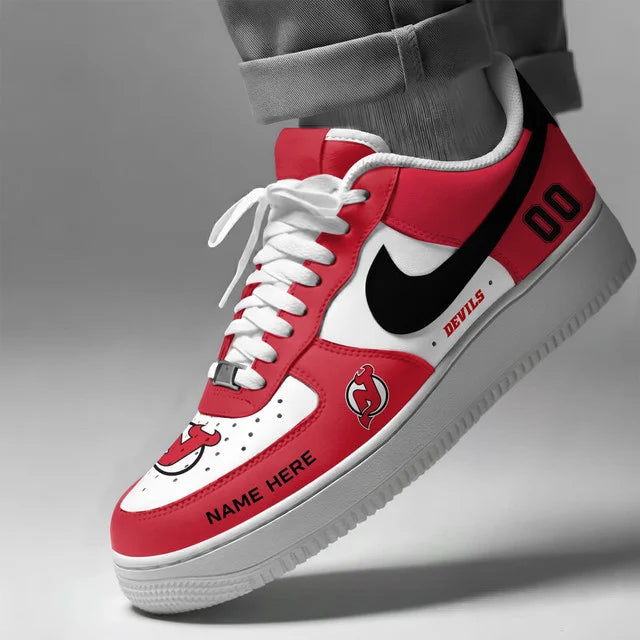[SUPER SALE] NEW CUSTOMIZED NHL06 NJD NEW JERSEY DEVILS AF1 SHOES