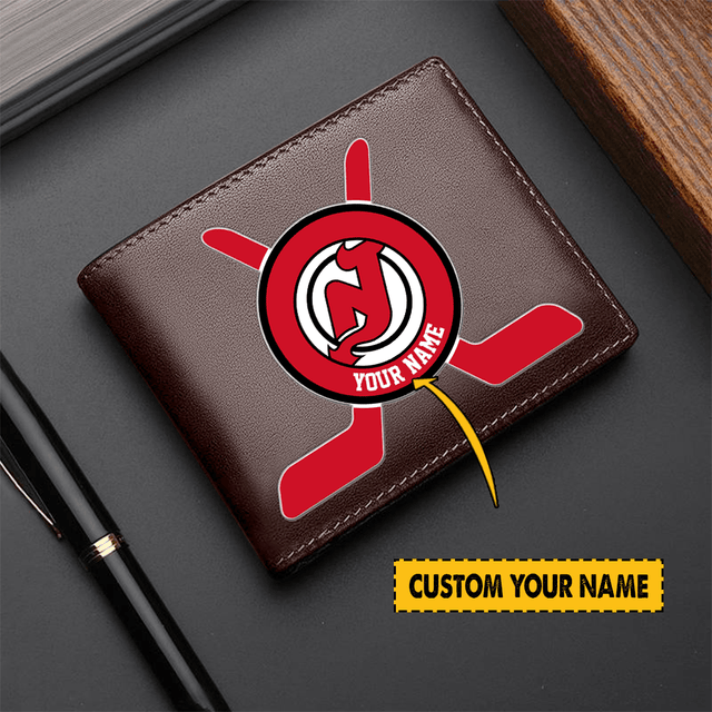 [SUPER SALE] NEW CUSTOMIZED NHL06 NJD NEW JERSEY DEVILS LEATHER WALLET