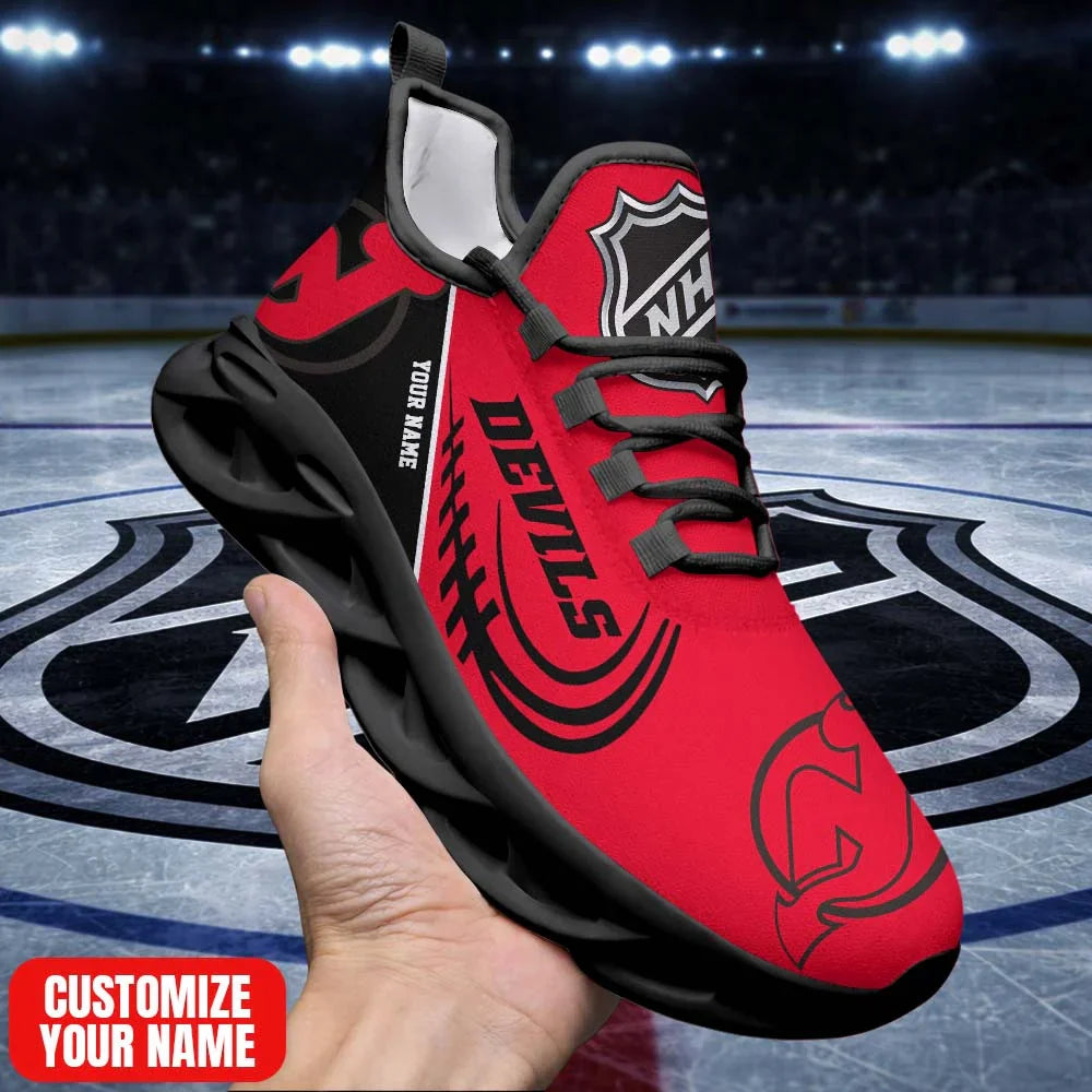LIMITED EDITION - NEW CUSTOMIZED NHL06 NJD NJ DEVILS PREMIUM CLUNKY SNEAKERS