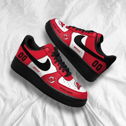 [SUPER SALE] NEW CUSTOMIZED NHL06 NJD NEW JERSEY DEVILS AF1 SHOES