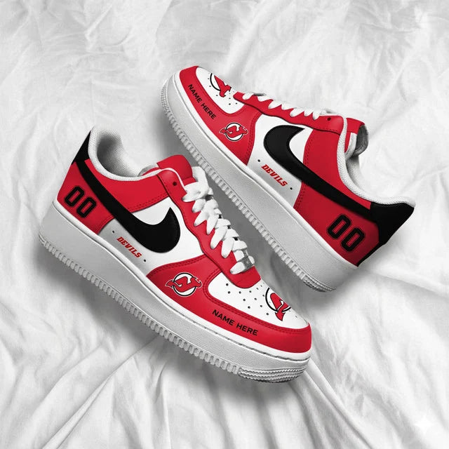[SUPER SALE] NEW CUSTOMIZED NHL06 NJD NEW JERSEY DEVILS AF1 SHOES