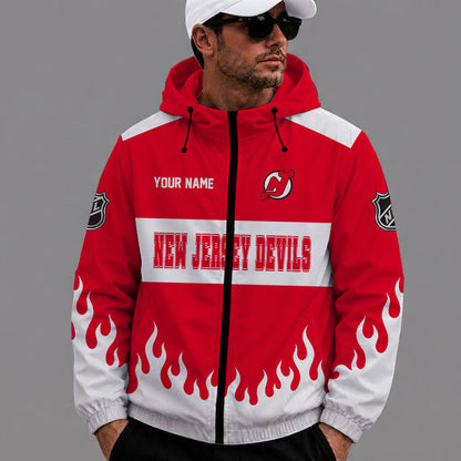 [SUPER SALE] NEW CUSTOMIZED NHL06 NJD NEW JERSEY DEVILS WINDBREAKER JACKET
