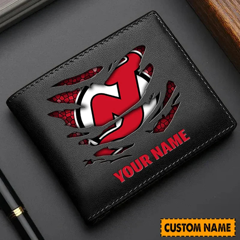 [SUPER SALE] NEW CUSTOMIZED NHL06 NJD NEW JERSEY DEVILS LEATHER WALLET