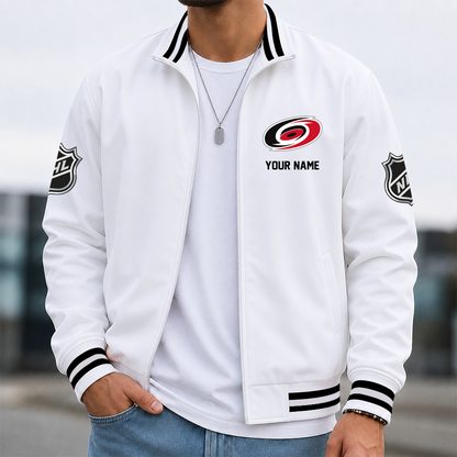 [SUPER SALE] NEW CUSTOMIZED NHL07 CLH CAROLINA HURRICANES MULTICOLOR MEN'S CASUAL JACKET