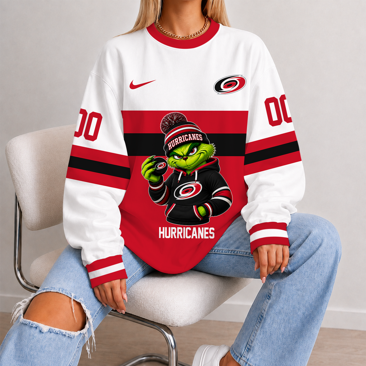 [SUPER SALE] NEW CUSTOMIZED NHL07 CLH CAROLINA HURRICANES UNISEX SWEATSHIRT