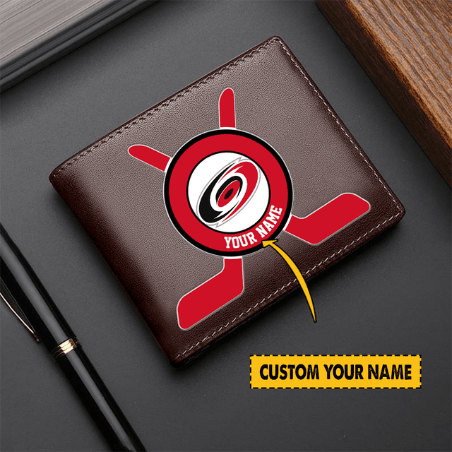 [SUPER SALE] NEW CUSTOMIZED NHL07 CLH CAROLINA HURRICANES LEATHER WALLET