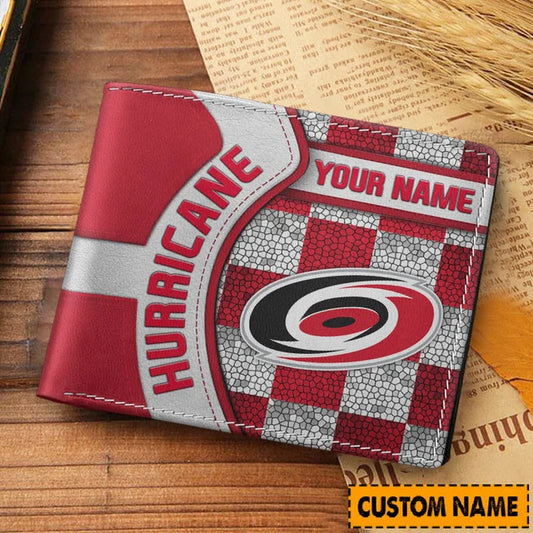 [SUPER SALE ] NEW CUSTOMIZED NHL07 CLH CAROLINA HURRICANES LEATHER WALLET