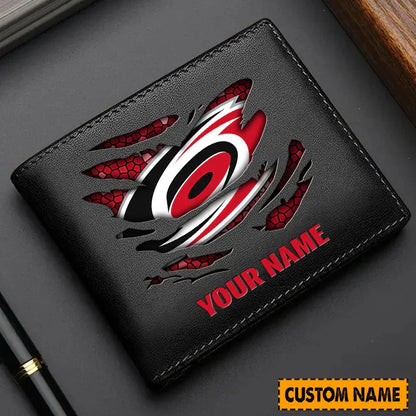 [SUPER SALE] NEW CUSTOMIZED NHL07 CLH CAROLINA HURRICANES LEATHER WALLET
