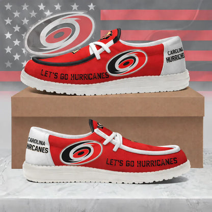 [SUPER SALE ] NEW CUSTOMIZED NHL07 CLH CAROLINA HURRICANES LOAFER SHOES