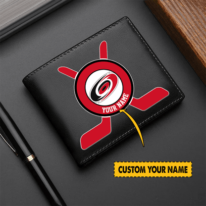 [SUPER SALE] NEW CUSTOMIZED NHL07 CLH CAROLINA HURRICANES LEATHER WALLET
