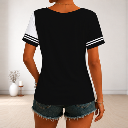 [SUPER SALE] NEW CUSTOMIZED NHL07 CLH CAROLINA HURRICANES V-NECK FEMALE SHIRT