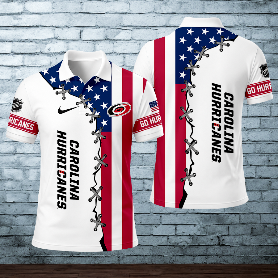 [SUPER SALE] NEW CUSTOMIZED NHL07 CLH CAROLINA HURRICANES POLO SHIRT