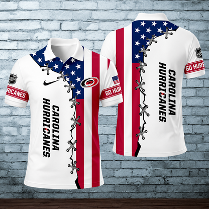 [SUPER SALE] NEW CUSTOMIZED NHL07 CLH CAROLINA HURRICANES POLO SHIRT