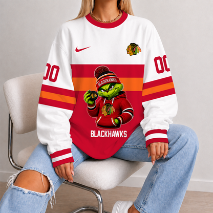 [SUPER SALE] NEW CUSTOMIZED NHL08 CBH CHICAGO KHAKIHAWKS UNISEX SWEATSHIRT
