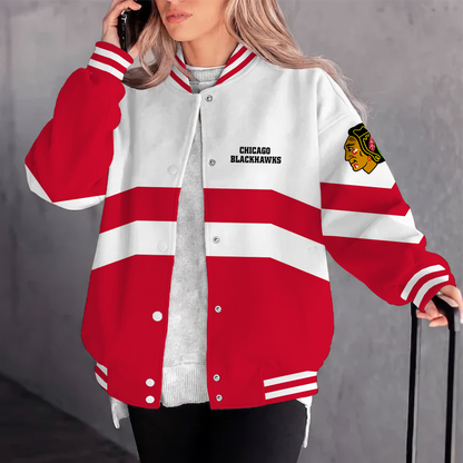 [SUPER SALE] NEW CUSTOMIZED NHL08 CBH CHICAGO BLACKHAWKS SATIN VARSITY JACKET & BASEBALL JACKET