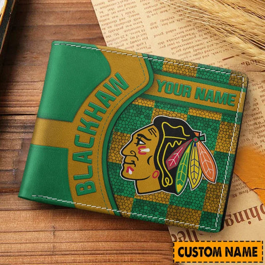 [SUPER SALE ] NEW CUSTOMIZED NHL08 CBH CHICAGO BLACKHAWKS LEATHER WALLET