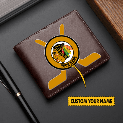[SUPER SALE] NEW CUSTOMIZED NHL08 CBH CHICAGO BLACKHAWKS LEATHER WALLET