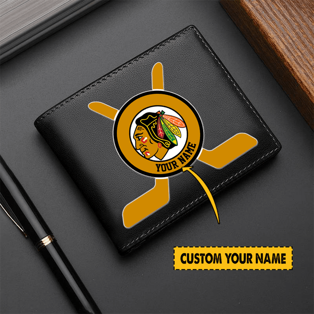 [SUPER SALE] NEW CUSTOMIZED NHL08 CBH CHICAGO BLACKHAWKS LEATHER WALLET