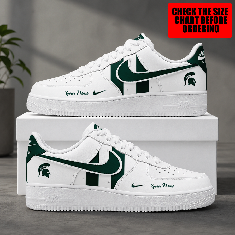 [FAN FAVORITE] NEW CUSTOMIZED NCAA MFF08 MSS MICHIGAN STATE SPARTANS AF1 SHOES