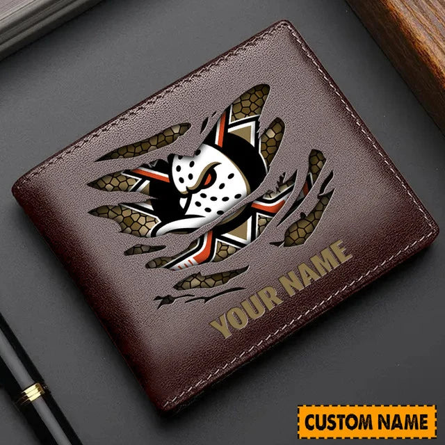 [SUPER SALE] NEW CUSTOMIZED NHL09 AHD ANAHEIM DUCKS LEATHER WALLET