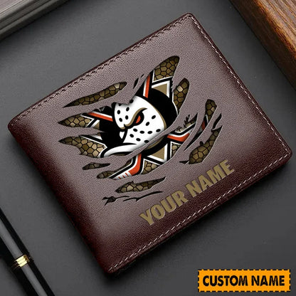 [SUPER SALE] NEW CUSTOMIZED NHL09 AHD ANAHEIM DUCKS LEATHER WALLET