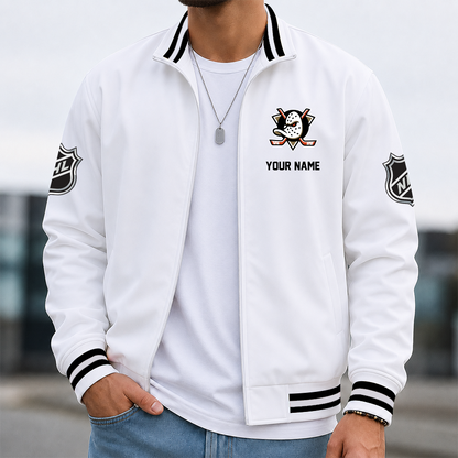[SUPER SALE] NEW CUSTOMIZED NHL09 AHD ANAHEIM DUCKS MULTICOLOR MEN'S CASUAL JACKET