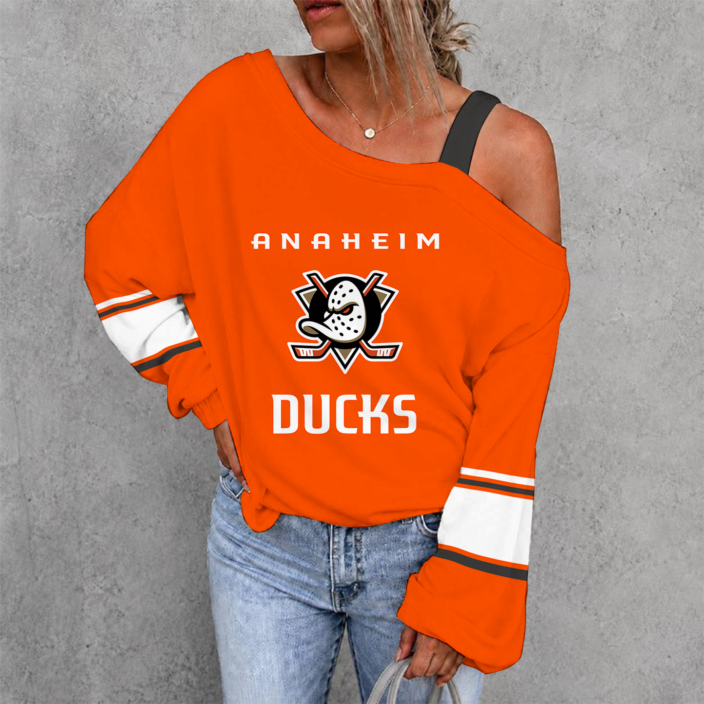 [SUPER SALE] NEW CUSTOMIZED NHL09 AHD ANAHEIM DUCKS DROP SHOULDER SWEATSHIRT