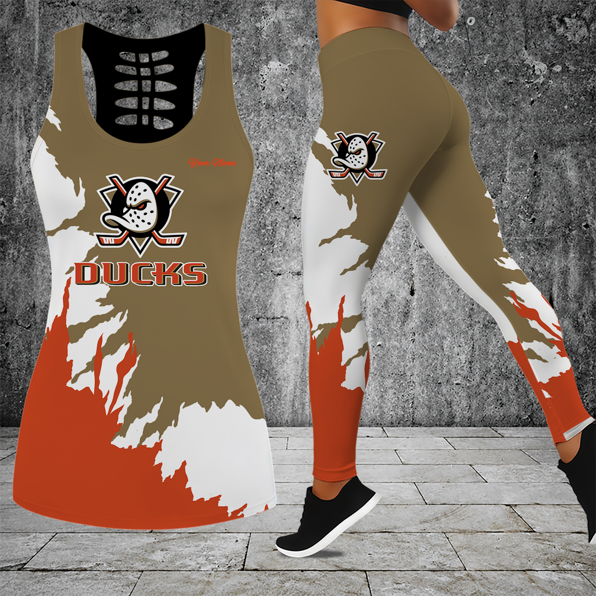 [SUPER SALE] NEW CUSTOMIZED NHL09 AHD ANAHEIM DUCKS MEN'S DRAWSTRING CARGO SHORTS