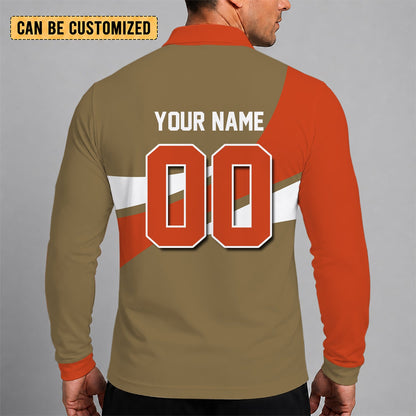 [SUPER SALE] NEW CUSTOMIZED NHL09 AHD ANAHEIM DUCKS MEN LONG SLEEVE POLO