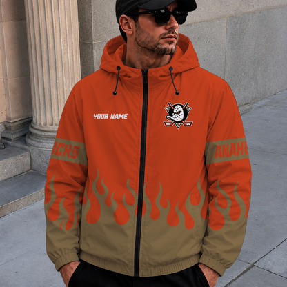 [SUPER SALE] NEW CUSTOMIZED NHL09 AHD ANAHEIM DUCKS WINDBREAKER JACKET