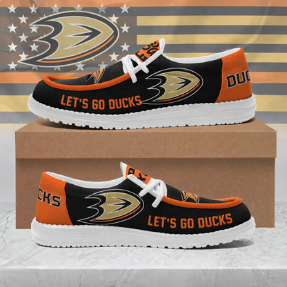 [SUPER SALE ] NEW CUSTOMIZED NHL09 AHD ANAHEIM DUCKS LOAFER SHOES