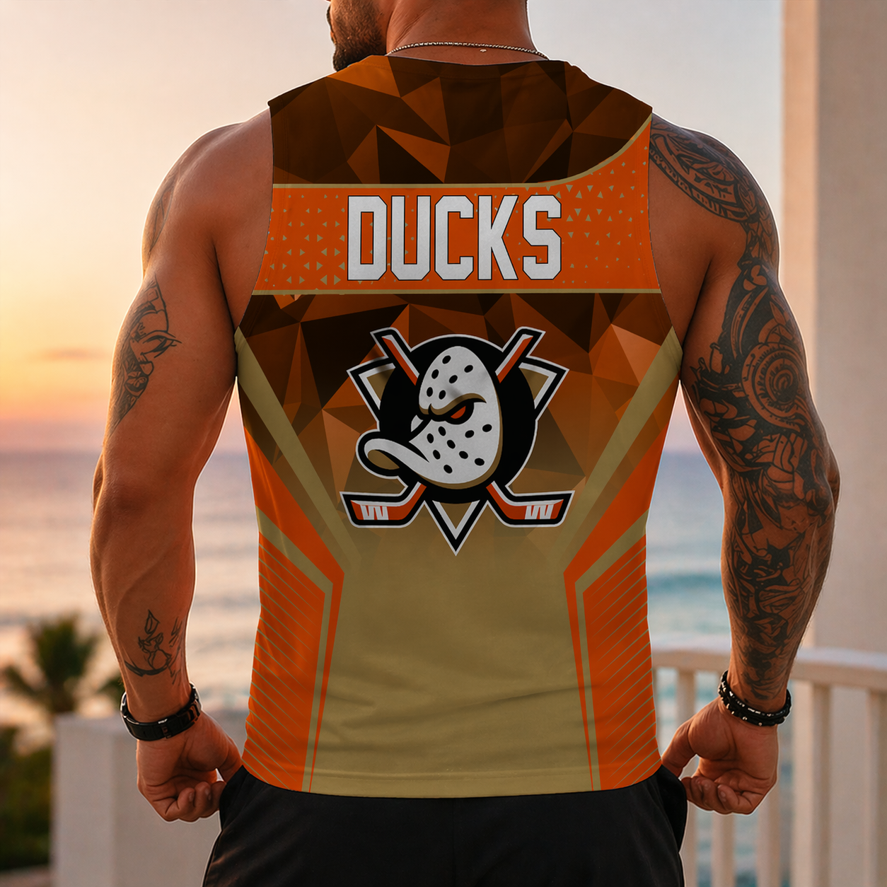 LIMITED EDITION - NEW CUSTOMIZED NHL09 AH DUCKS UNISEX TANK TOP