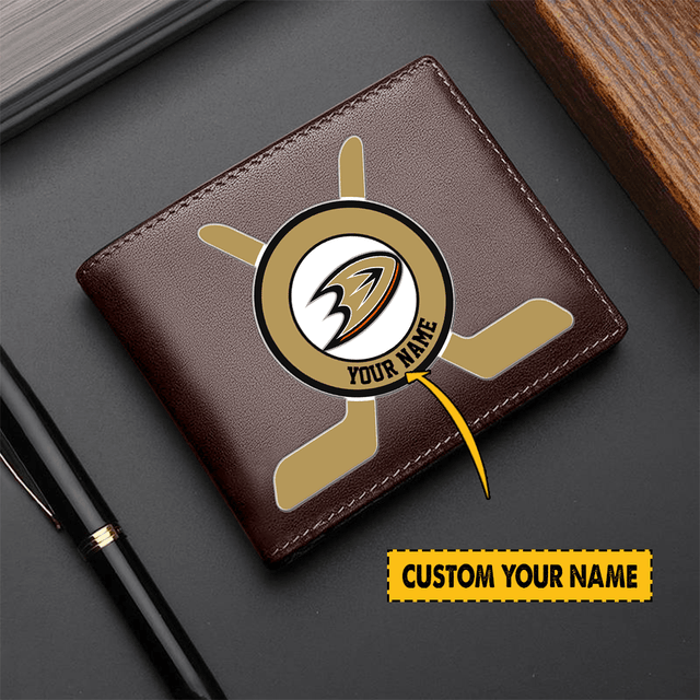 [SUPER SALE] NEW CUSTOMIZED NHL09 AHD ANAHEIM DUCKS LEATHER WALLET