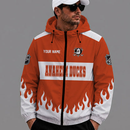 [SUPER SALE] NEW CUSTOMIZED NHL09 AHD ANAHEIM DUCKS WINDBREAKER JACKET