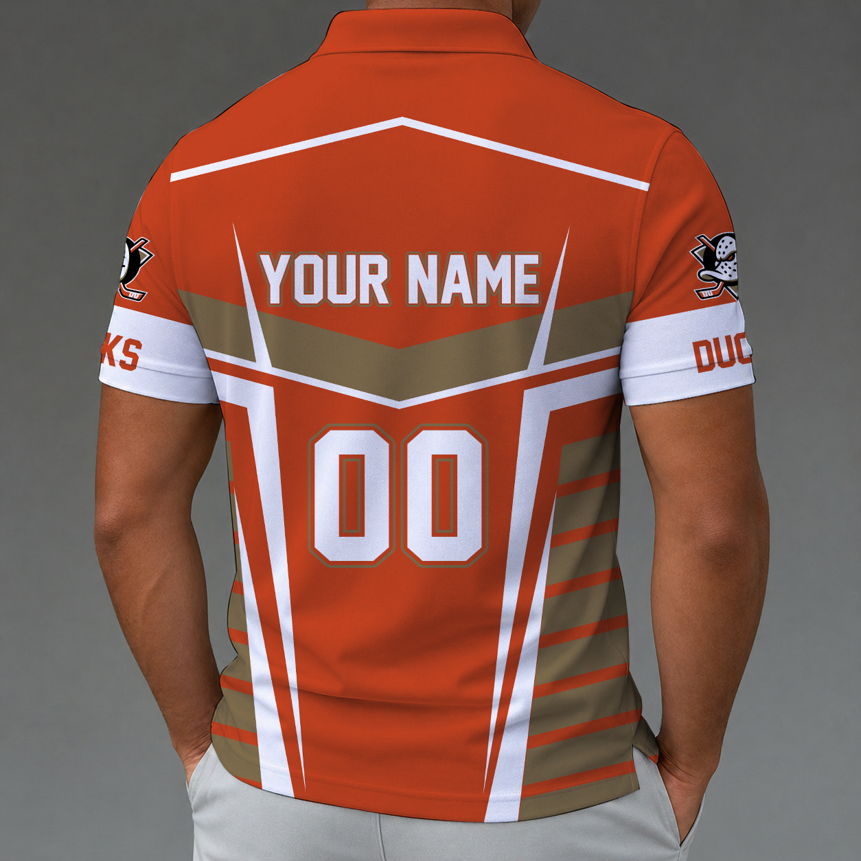 [SUPER SALE] NEW CUSTOMIZED NHL09 AHD ANAHEIM DUCKS POLO SHIRT