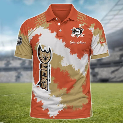 [SUPER SALE] NEW CUSTOMIZED NHL09 AHD ANAHEIM DUCKS POLO SHIRT