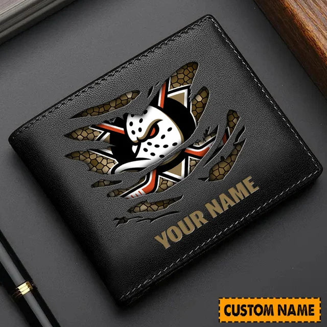 [SUPER SALE] NEW CUSTOMIZED NHL09 AHD ANAHEIM DUCKS LEATHER WALLET