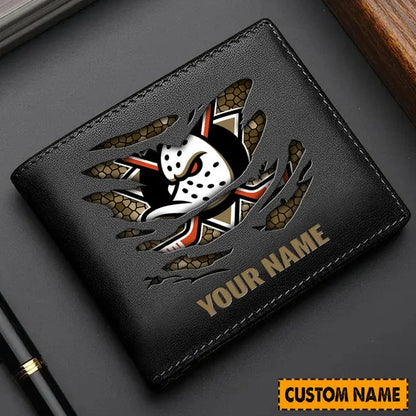 [SUPER SALE] NEW CUSTOMIZED NHL09 AHD ANAHEIM DUCKS LEATHER WALLET